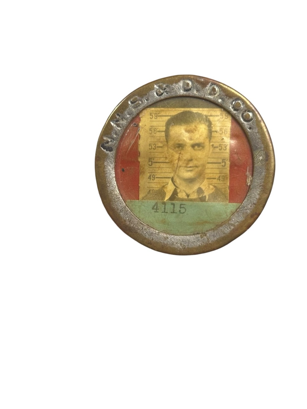 WW2 Era Employee Workers Badge N. N. S. & D. D. Company Pinback Button